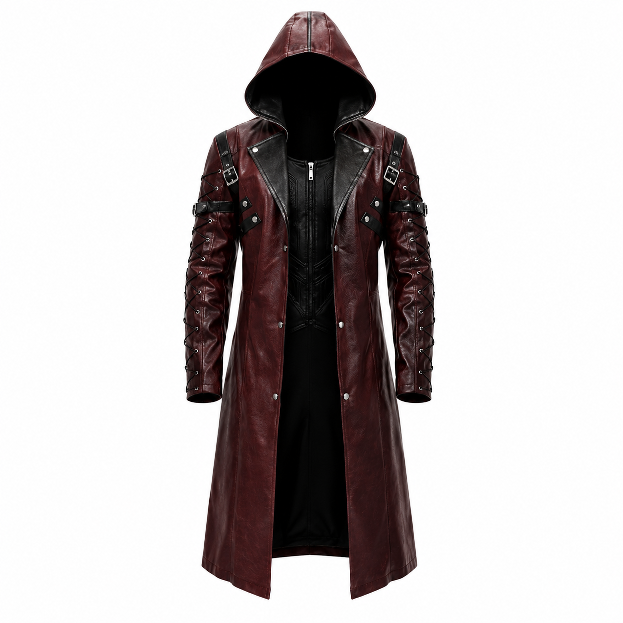Genuine Leather Gothic Motorcycle Coat