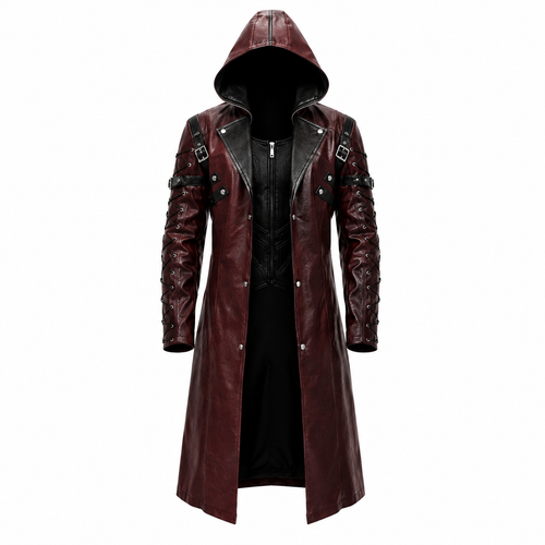 Genuine Leather Gothic Motorcycle Coat