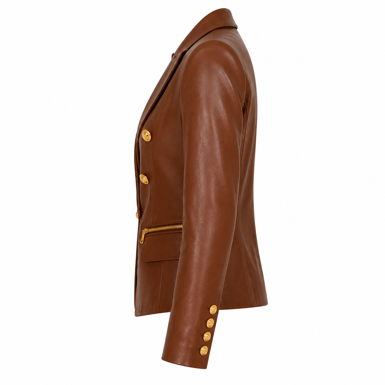 L'AGENCE Ottilie Leather Blazer in Black