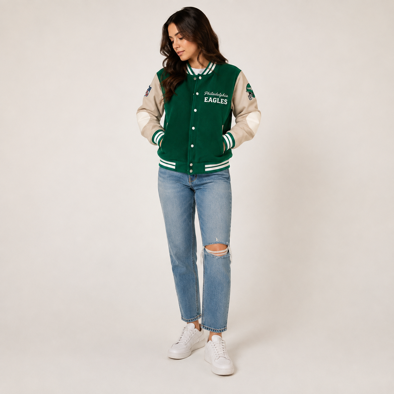 Philadelphia Eagles Logo Women's Varsity Jacket