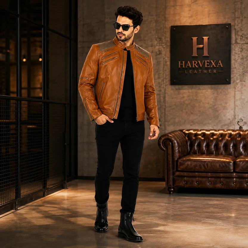 Tan Brown Michael Jackson Inspired Leather Jacket