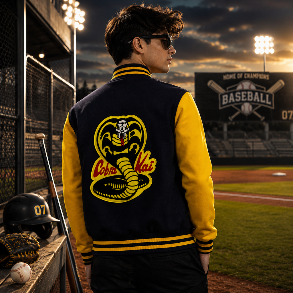 Cobra Kai Black & Yellow Varsity Jacket