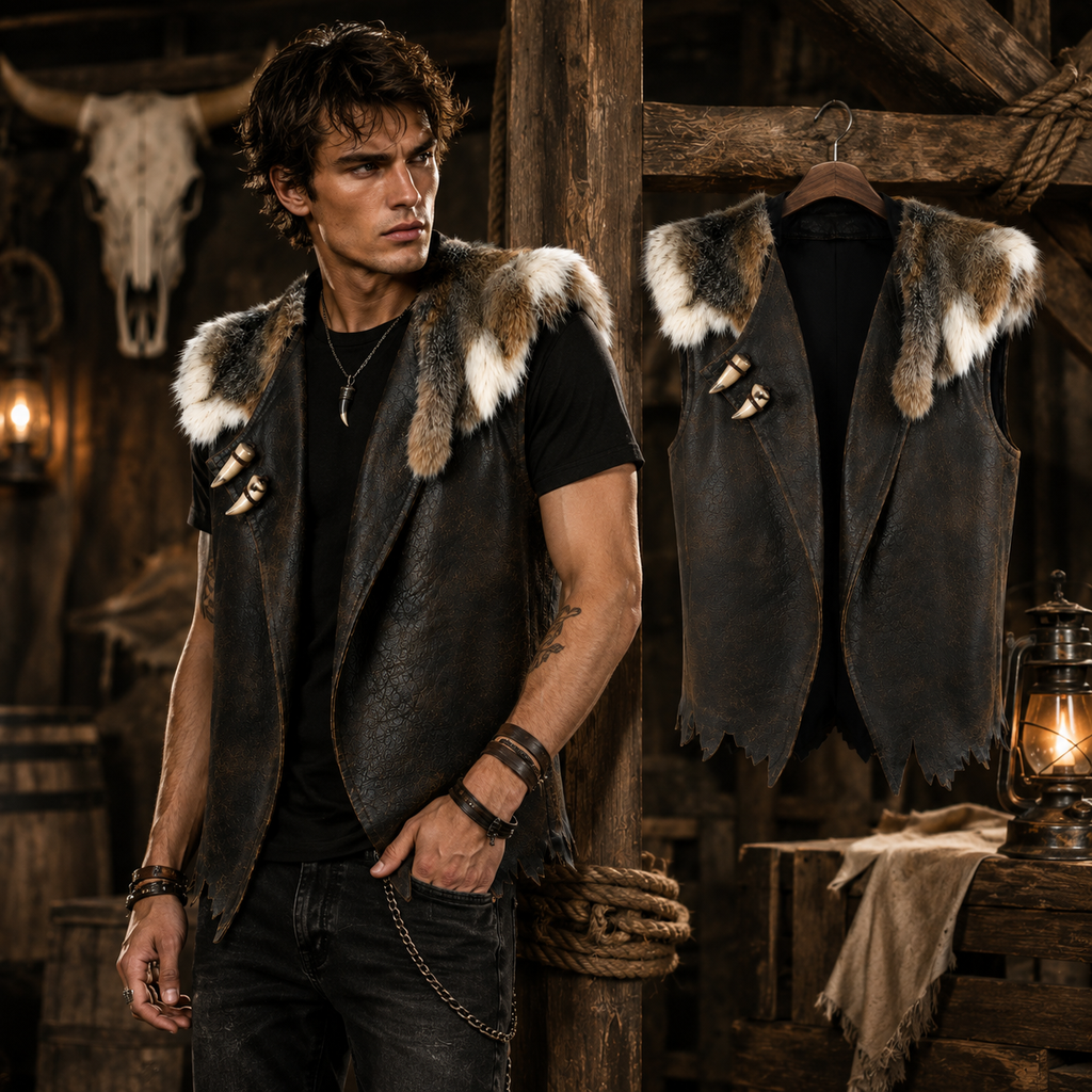 Men's Premium Zombie Leather Vest