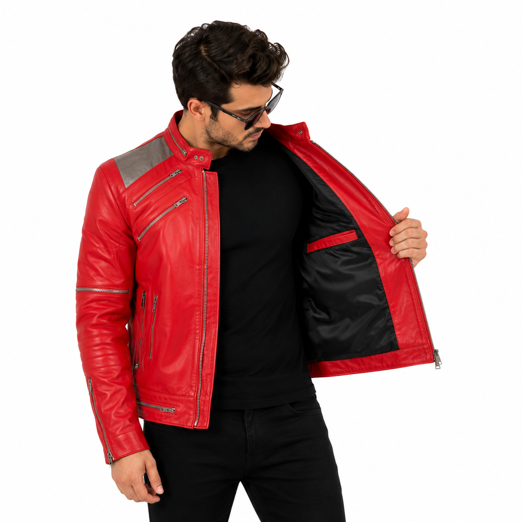 Michael Jackson Beat It red Leather Jacket