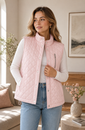 Women's pink diamond-quilted vest