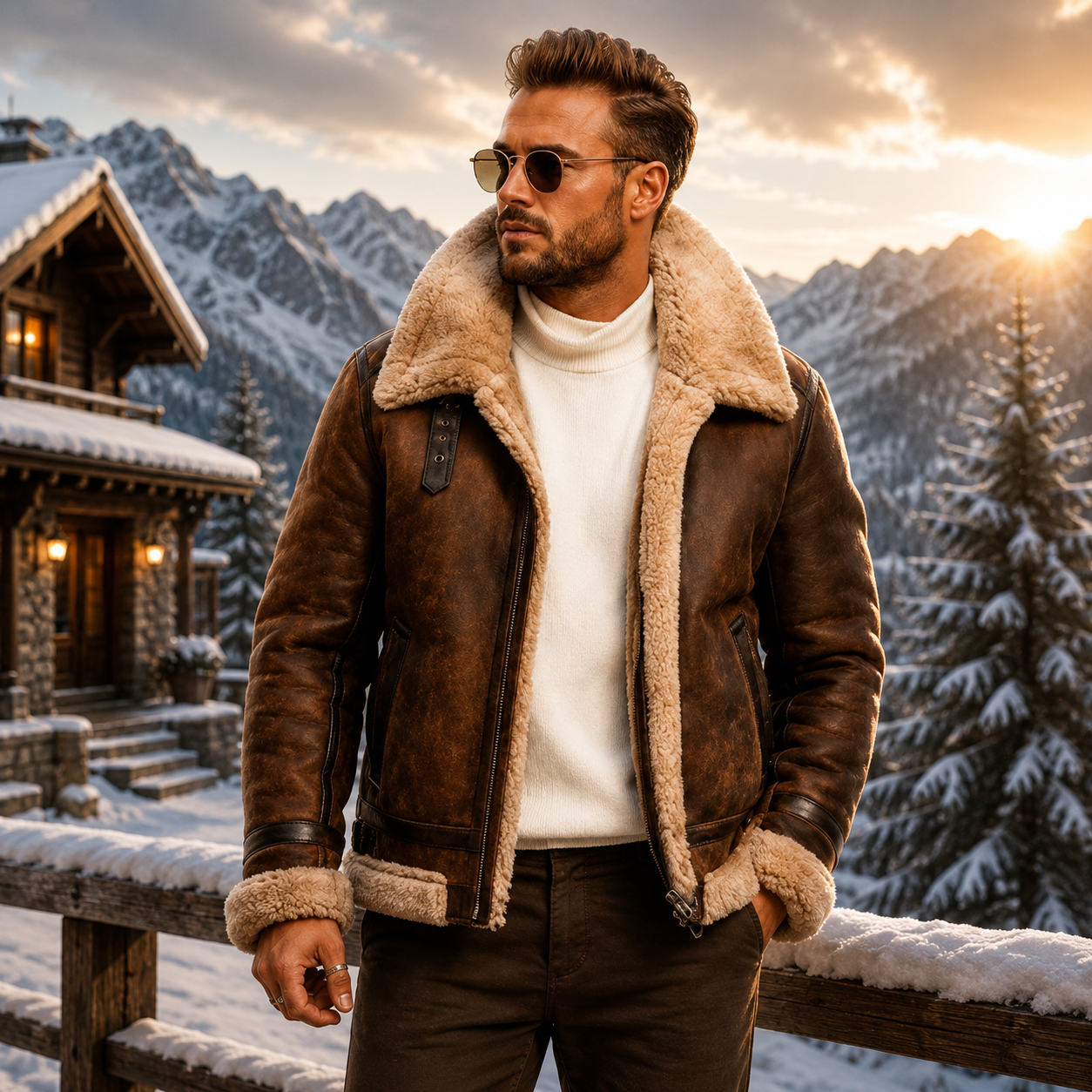 Men's Vintage  B-3 Aviator Jacket