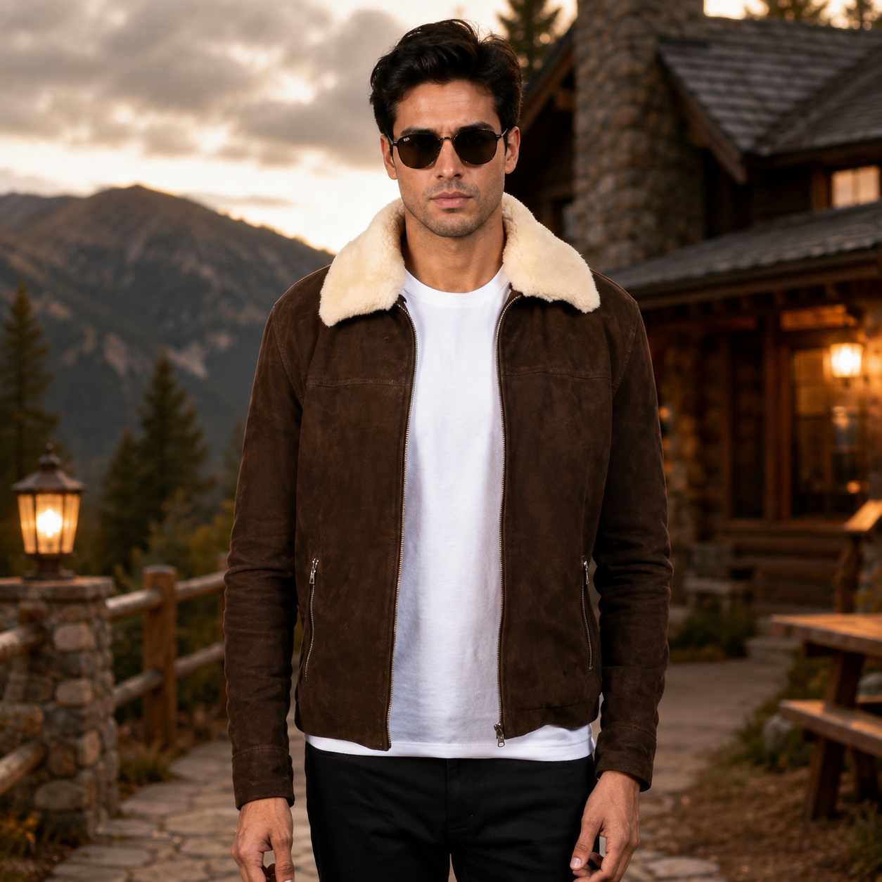 Coffner Brown Shearling Fur Jacket