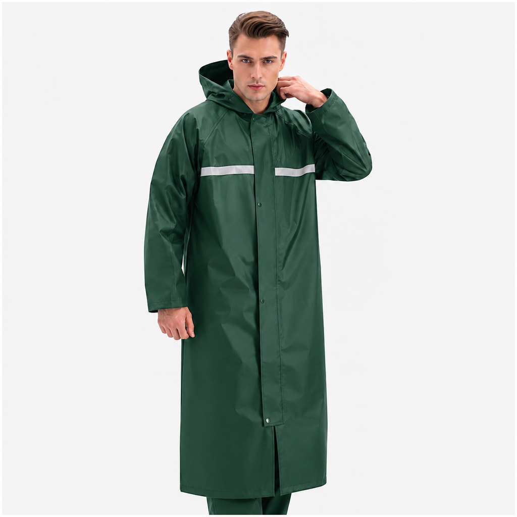 Men's Full-Length Hooded Raincoat