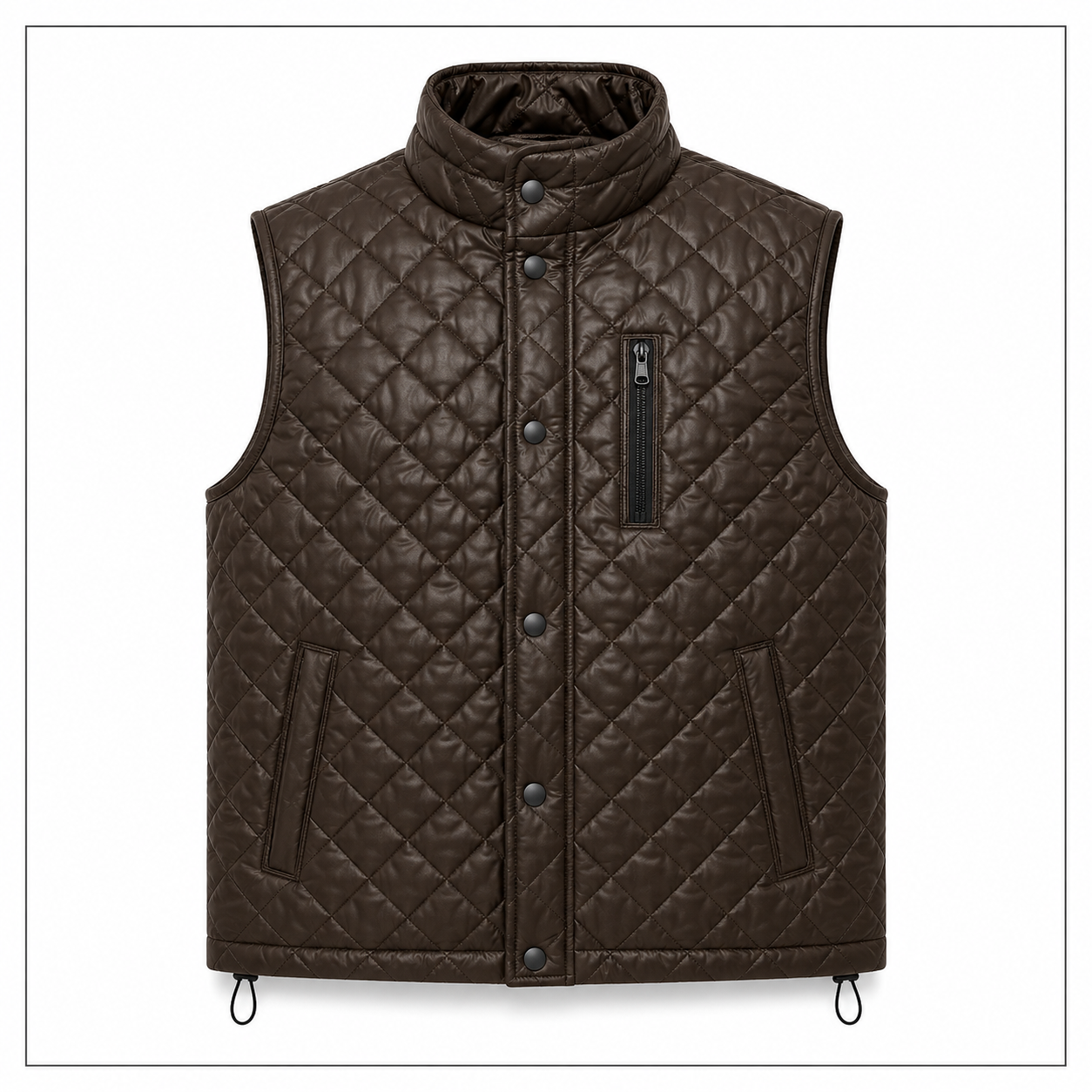 Men's cream or off-white diamond-quilted vest