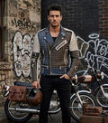 Mens Rock Punk Studded Leather Jacket - Brando Motorcycle Black Biker Leather Jacket Motorbike Spike Outerwear