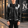 Liberte New York Black Leather Varsity Jacket