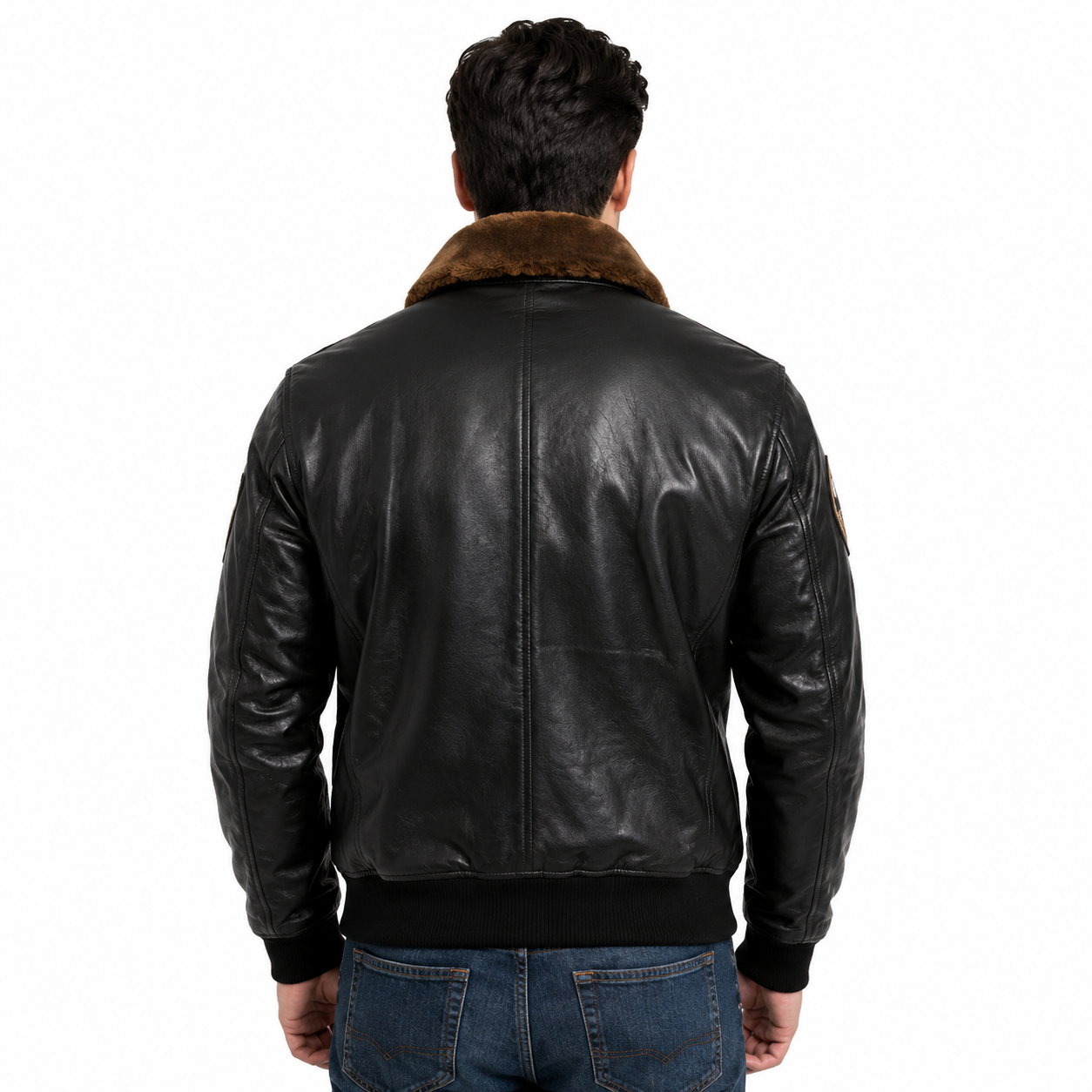 Men's Black G-1 Aviator Leather Flight Jacket