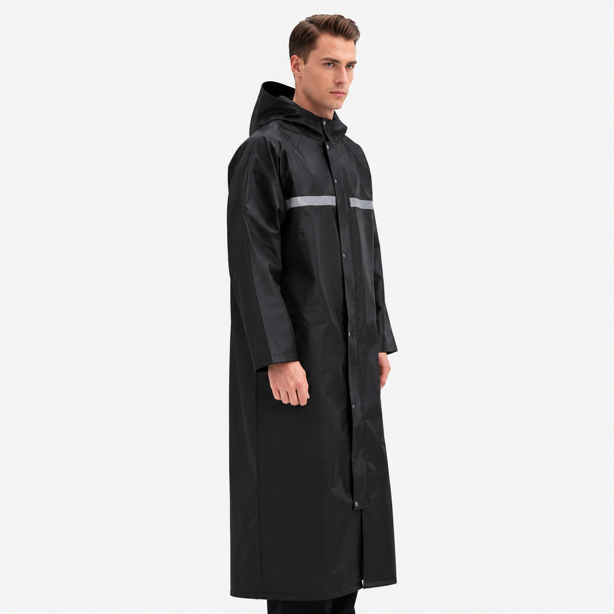 Men's Full-Length Hooded Raincoat
