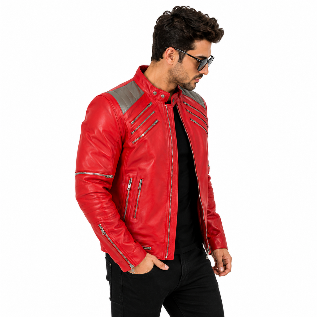 Michael Jackson Beat It red Leather Jacket