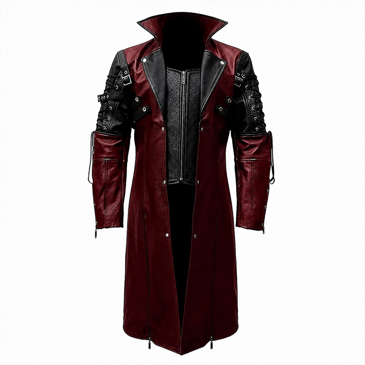 Gothic Leather Trench Coat