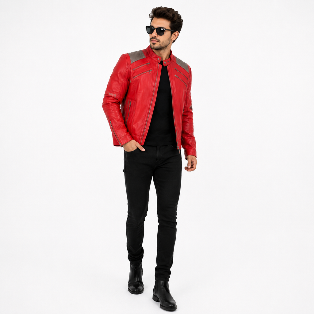 Michael Jackson Beat It red Leather Jacket