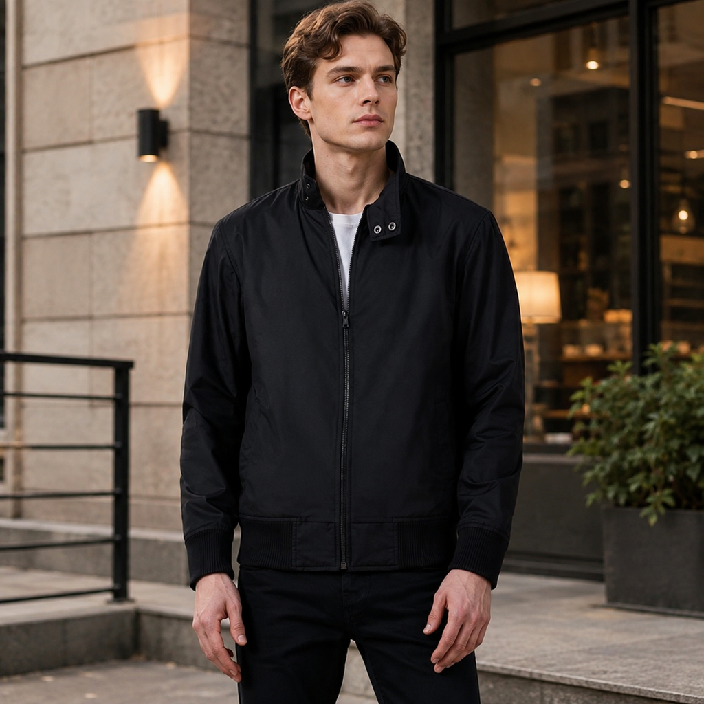 Morrison Olive Canvas Bomber Jacket