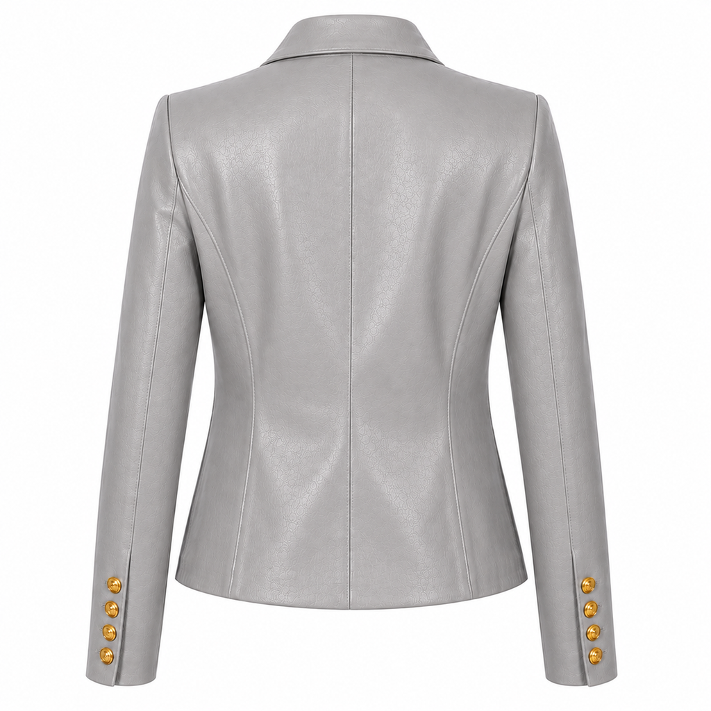 L'AGENCE Ottilie Leather Blazer in Black