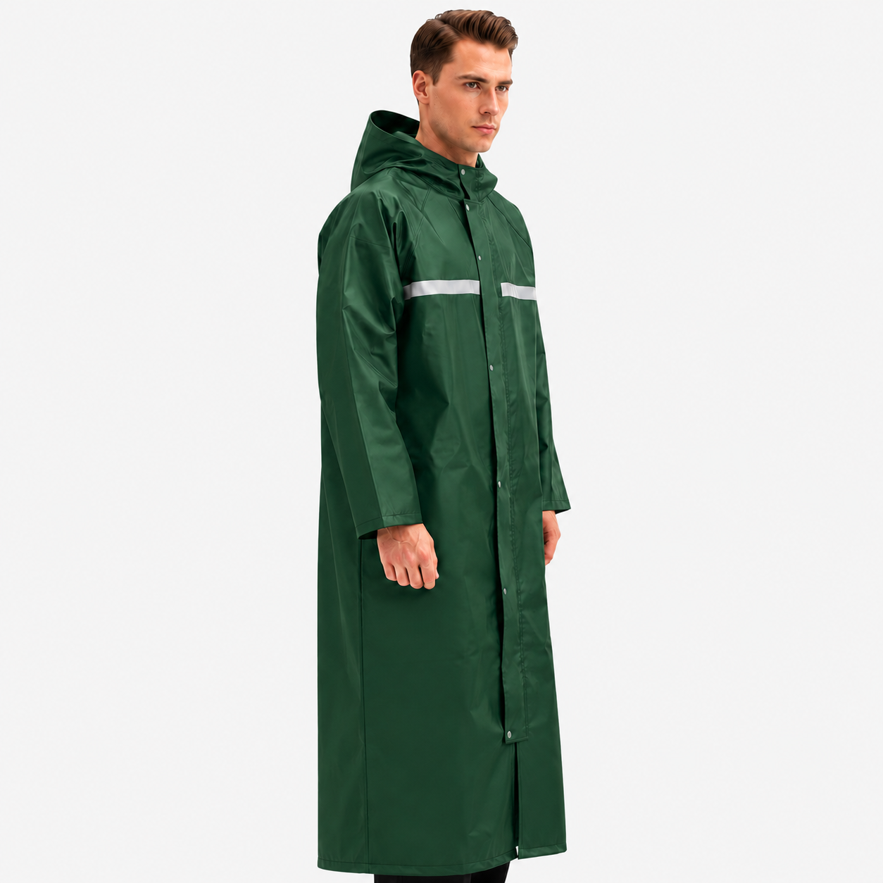 Men's Full-Length Hooded Raincoat