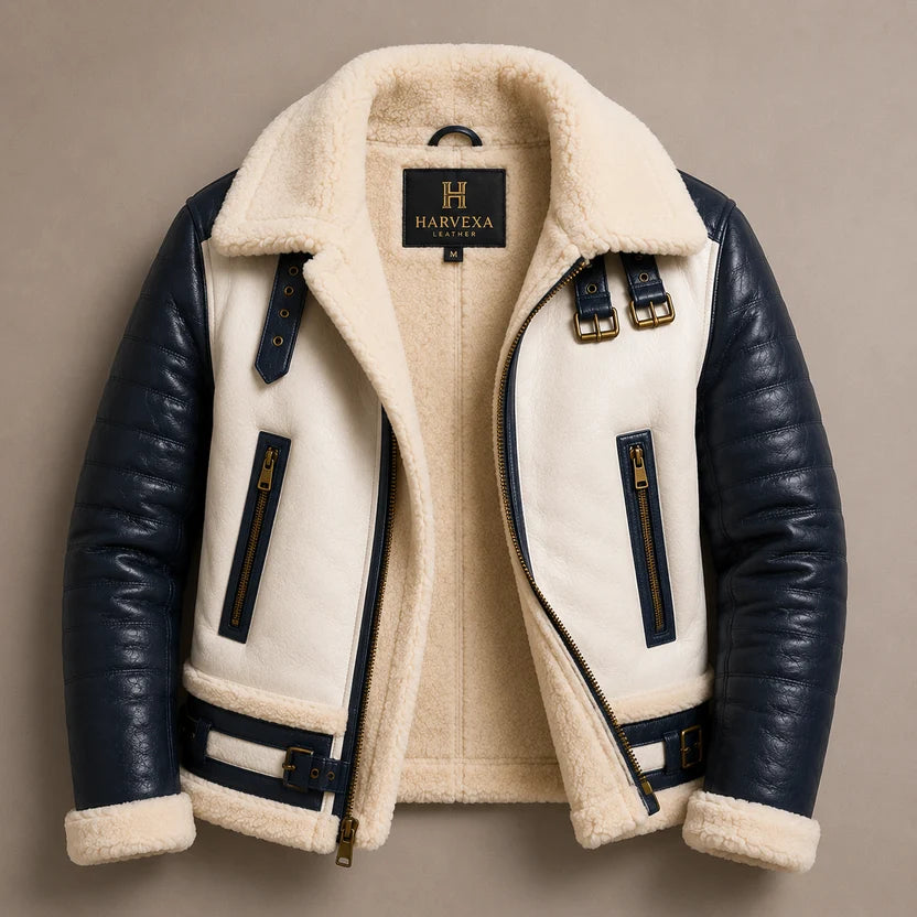 white leather bomber jacket