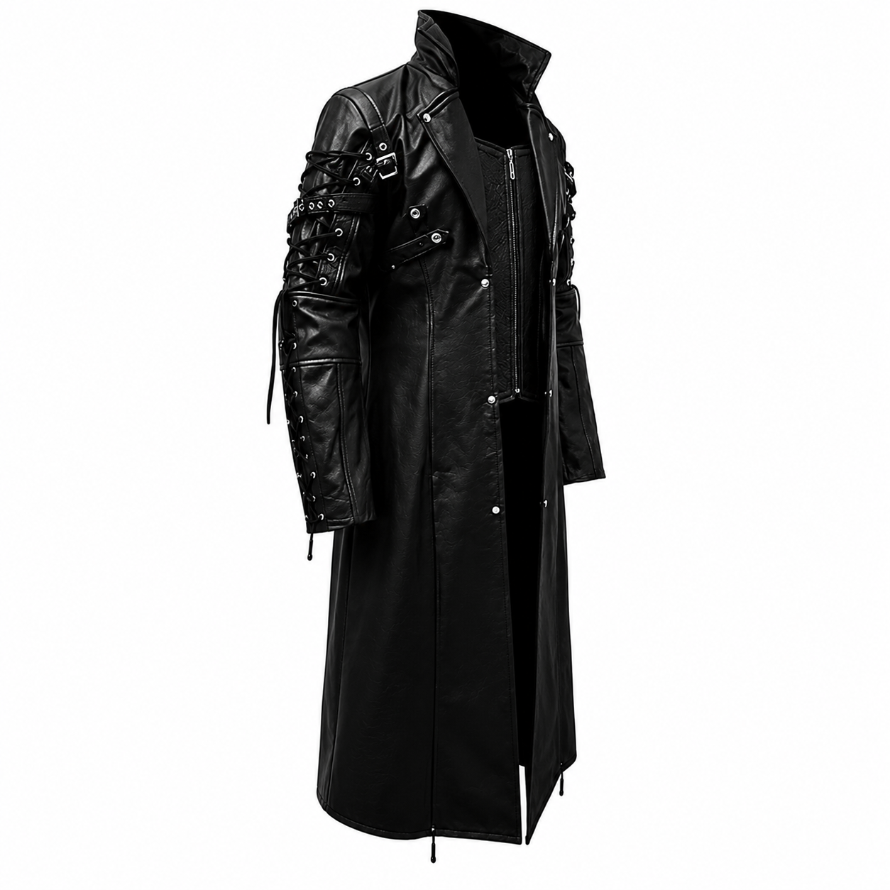 Gothic Leather Trench Coat