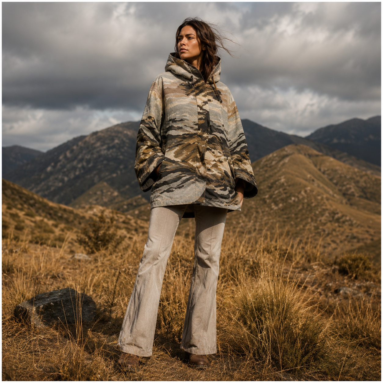 Yellowstone Beth Dutton grey aztec cape jacket