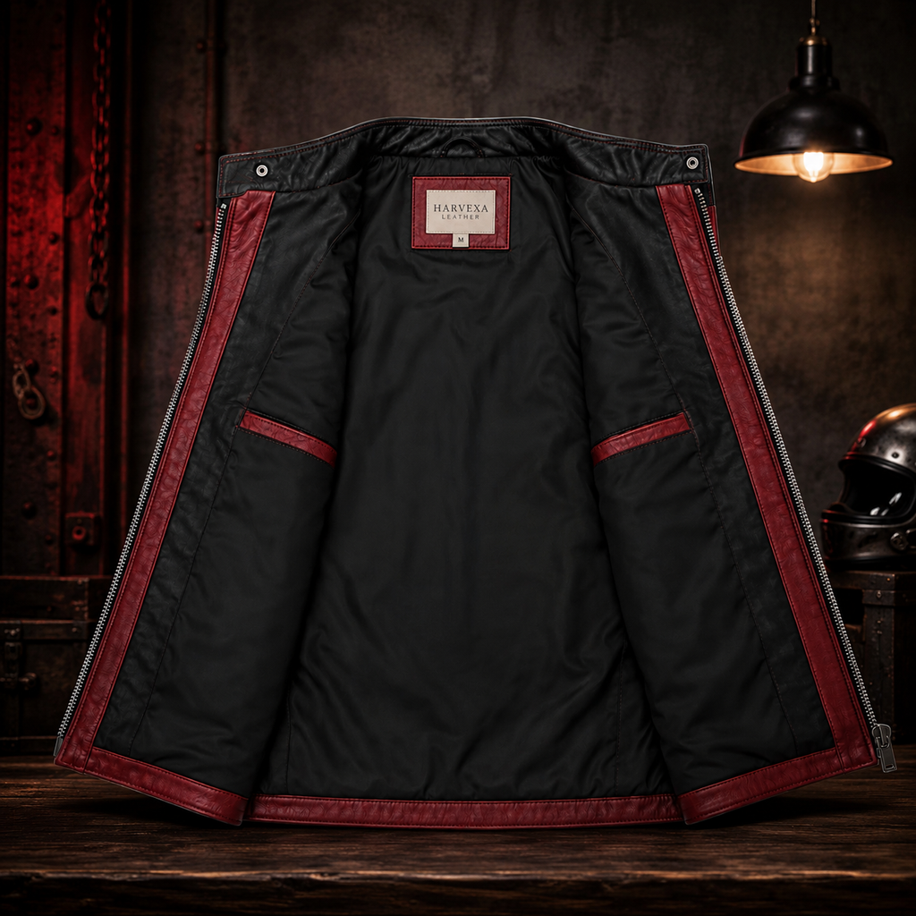 Premium Genuine Leather Motorcycle Sleeveless Jacket