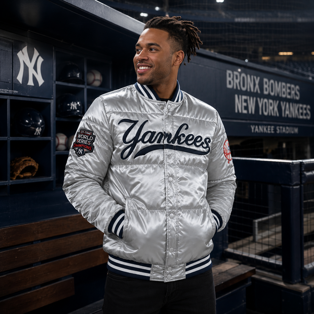 Yankees Bomber Satin Jacket