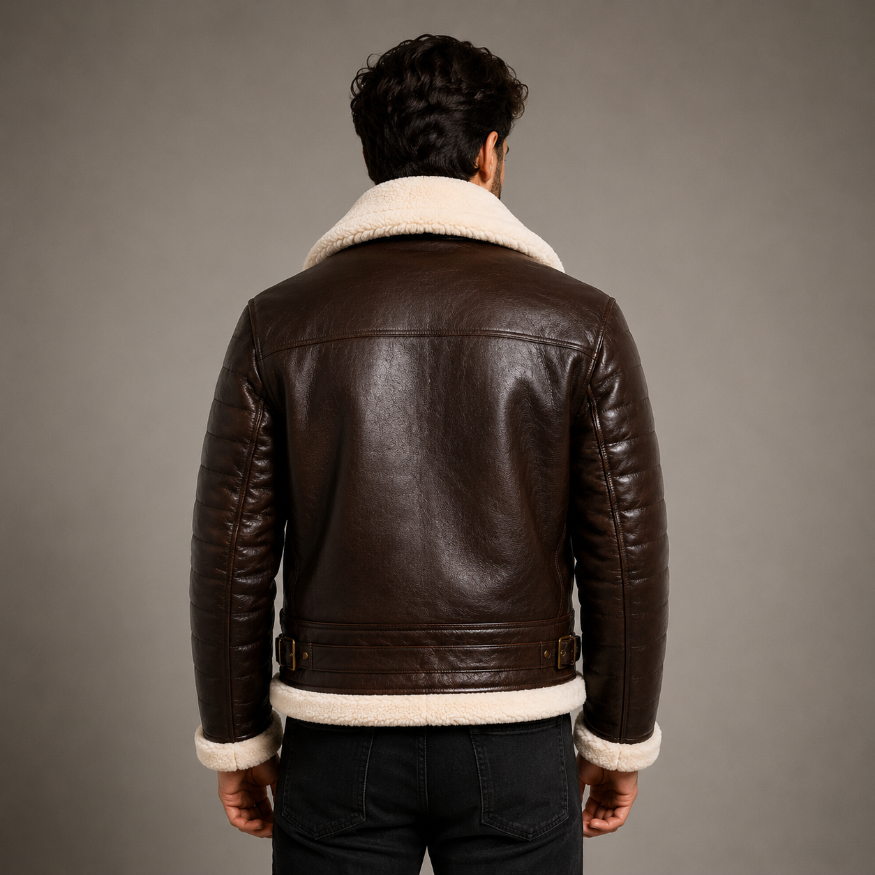 Men's Classic Dark Brown B-3 Aviator Jacket