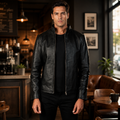 Men's Black Genuine Leather Racer Jacket