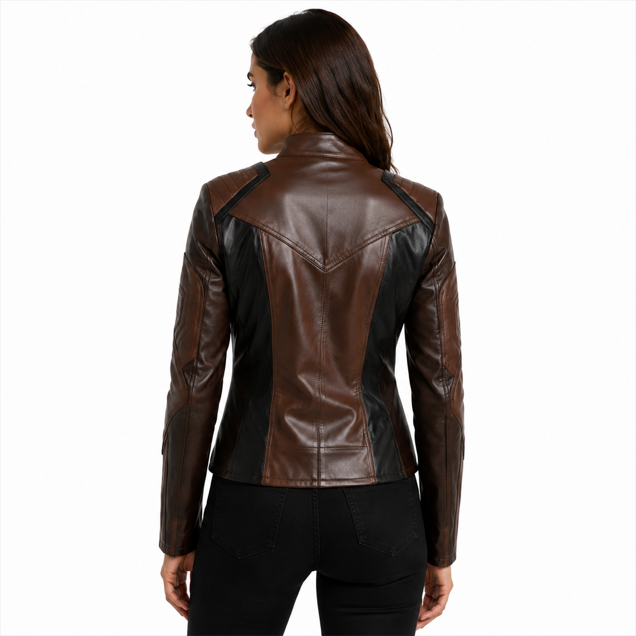 Women's Brown Cafe Racer Leather Jacket