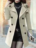 Double-Breasted Mid-Length Trench Coat