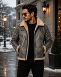 Men's Distressed Grey B-3 Aviator Jacket