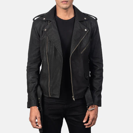 Allaric Alley Black Leather Biker Jacket
