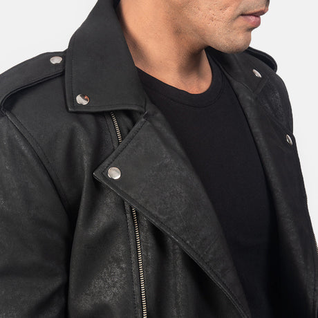 Allaric Alley Black Leather Biker Jacket