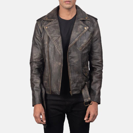 Allaric Alley Black Leather Biker Jacket