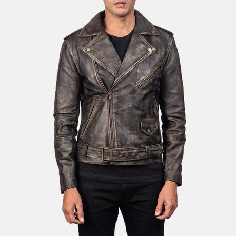 Allaric Alley Black Leather Biker Jacket