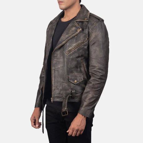 Allaric Alley Black Leather Biker Jacket