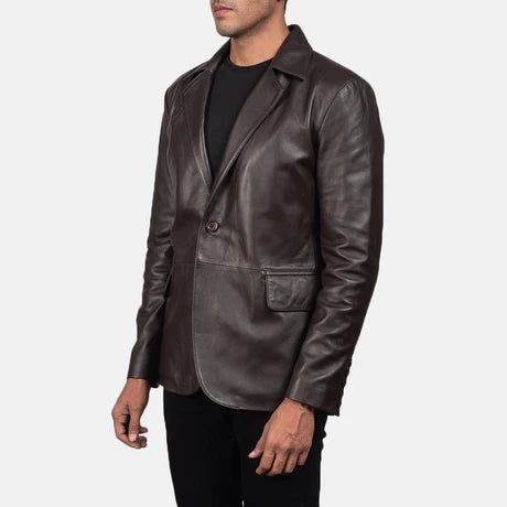Daron Black Leather Blazer