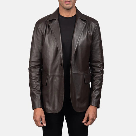 Daron Black Leather Blazer