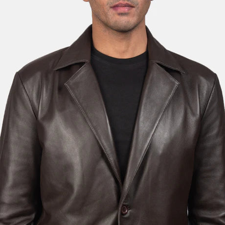 Daron Black Leather Blazer