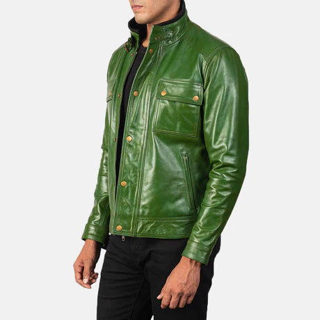 Darren Black Leather Biker Jacket