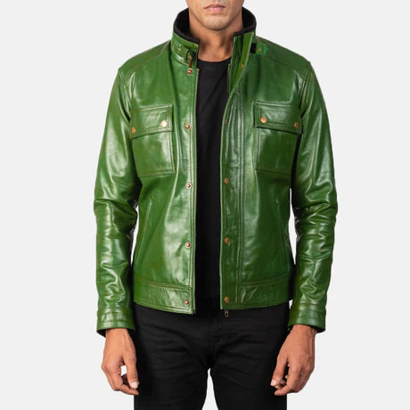Darren Black Leather Biker Jacket