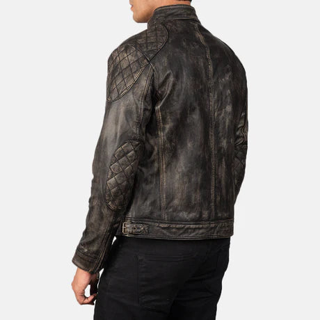Gatsby Blue Leather Biker Jacket