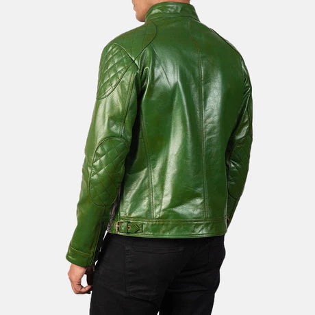 Gatsby Blue Leather Biker Jacket