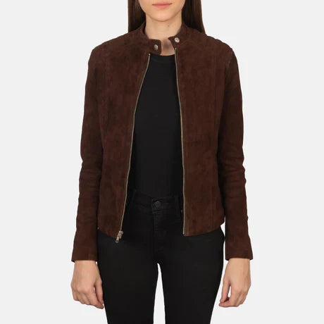 Women's Blue Genuine Leather Jacket