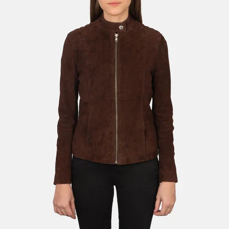 Women's Black Genuine Leather Cafe Racer Jacket