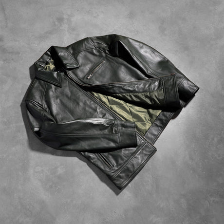 Lavendard Brown Leather Biker Jacket