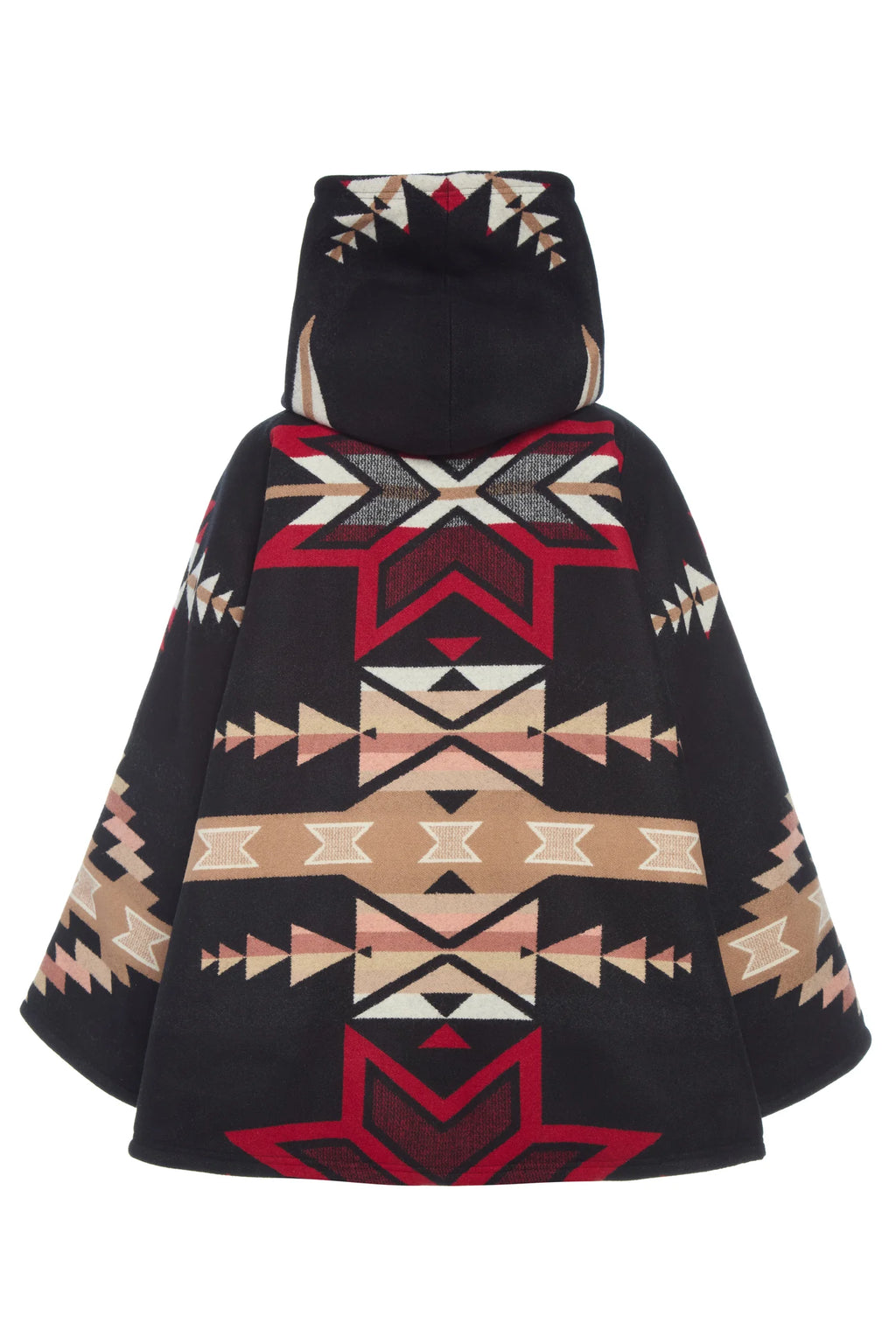 Aztec Hooded Poncho Jacket