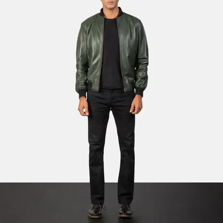 Shane Brown Leather Bomber Jacket